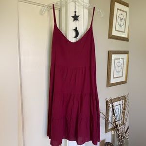 Burgundy Babydoll Sundress L